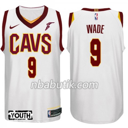 NBA Børn Trøje Cleveland Cavaliers Dwyane Wade 9 Nike 2017-18 Hvid Swingman